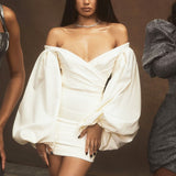 Women Summer Dresses Mini Dress Autumn Winter Sexy Women's Solid Color Short Skirt Dress