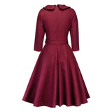 Work Dresses for Teachers Autumn Winter Dress Retro Style Midi Dress