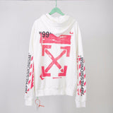 Off White Hoodie Spring and Autumn Unisex Digital Printing Arrow Cardigan Zipper Coat Sweatshirt Owt