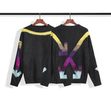 Off White Sweater Men's Women's Autumn Winter Warm Large Size Casual Coat Top Knitted Sweater Owt