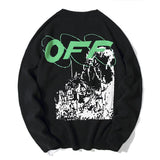 Off White Sweater Autumn and Winter Round Neck Pullover Sweater Men's Sweater Owt Base