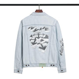 Off White Jacket Ow Letter Printed Arrow Washed Do The Old Cowboy Coat Owt