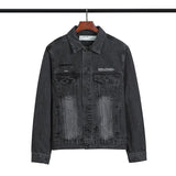 Off White Coats Denim Jacket Coat Plus Size Casual Owt