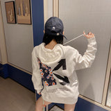 Off White Hoodie Printed Hooded Male and Female Large Sweatshirt Owt Size Casual