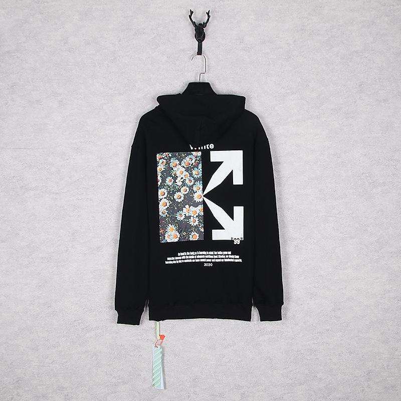 Off White Hoodie Ow Autumn Winter Loose Stitching Arrow Hooded Sweater Unisex Couple Long Sleeve Owt
