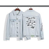 Off White Jacket Plus Size Casual Men's Clothing Ow Arrow Denim Jacket Women Owt