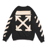 off white Sweatshirt Autumn and Winter Arrow Printed Crew Neck Sweatshirt Women's Bottoming Shirt Owt