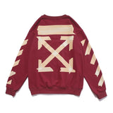 off white Sweatshirt Autumn and Winter Arrow Printed Crew Neck Sweatshirt Women's Bottoming Shirt Owt
