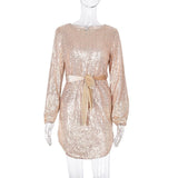 Work Dresses for Girls Women's Amazon Autumn Lantern Sleeve round Neck Dress for Women
