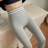 Women's Legging Striped High Waist plus Size Women's Fleece Padded Cashmere Leggings