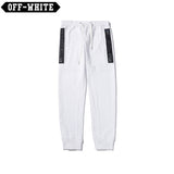 Off White Winter Pants Reflective Embroidery Craft Foot Color Block Embroidery Casual Trousers