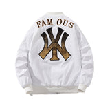 New York NYC Varsity Jacket Couple Baseball Uniform Sequined Embroidered Coat