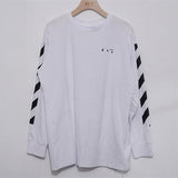 Off White Sweater Arrow Print Male and Female Large Size Tshirt Owt Loose Long Sleeve