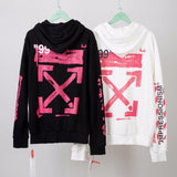 Off White Hoodie Spring and Autumn Unisex Digital Printing Arrow Cardigan Zipper Coat Sweatshirt Owt