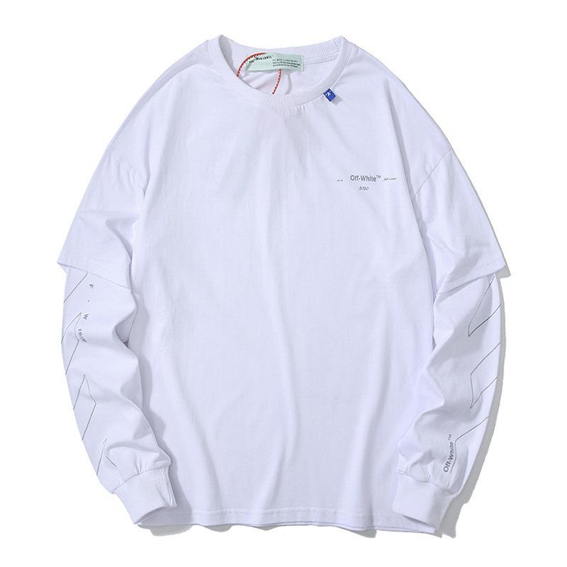Off White Sweatshirt Arrow Long Sleeve Plus Size Men's Clothing Owt Casual Fashionable