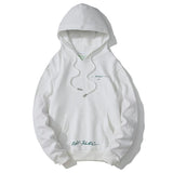 Off White Hoodie Graffiti Arrow Print Pullover Hooded Sweater Large Size Casual Fashionable Owt