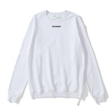 off white Sweatshirt Blue 3D Arrow Print Ow Round Neck Pullover Long Sleeve Sweater Women Owt