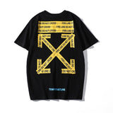 Off White T Shirt Summer Plus Size Casual Fashionable Arrow Print Short Sleeve Tshirt Owt