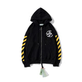 Off White Hoodie OW Sweater Cardigan Zipper Jacket Plus Size Casual Fashionable Owt