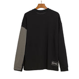 We11done Long Sleeve Shirt Autumn Color Matching Letter Printed round Neck Long Sleeve