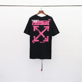 Off White T Shirt Graffiti Arrow Short Sleeve Tshirt Large Size Loose Casual Fashionable   Owt