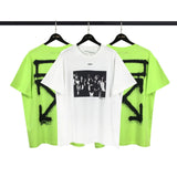 Off White T Shirt Ow ShortSleeved Tshirt Men's Large Size Casual Fashionable Owt