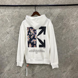 Off White Hoodie Printed Hooded Male and Female Large Sweatshirt Owt Size Casual
