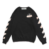 off white Sweatshirt Autumn and Winter Arrow Printed Crew Neck Sweatshirt Women's Bottoming Shirt Owt