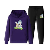 Rick and Morty Tracksuit Pullover Hoodie Sweatshirts Men and Women Sports Hooded Fleece-Lined Casual Sports