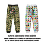 Shark Print Pant Shark Head Small Dinosaur Camouflage Trousers Men's and Women's Casual Pants