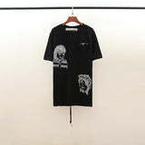 Off White T Shirt Figure Avatar Arrow Print Men's Summer Tshirt Owt ShortSleeved
