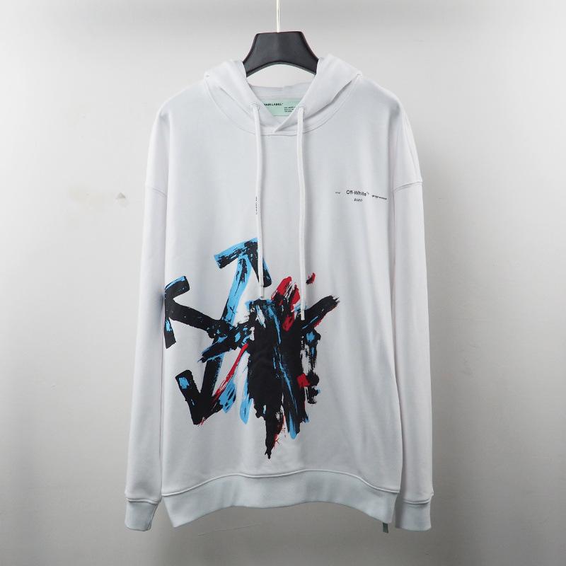 Off White Hoodie Autumn Winter Men's Women's Loose Graffiti Arrow Printed Hoodie Owt