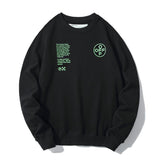 off white Sweatshirt Letter Print Pullover Round Neck Sweater Retro Loose Owt