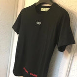 Off White T Shirt Printed Round Neck Plus Size Men's Clothing Tshirt Owt Short Sleeve