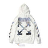 Off White Hoodie Sweater Couple Owt Autumn and Winter Arrow Hooded Pullover Sweatshirts Plus Size Casual Comfortable