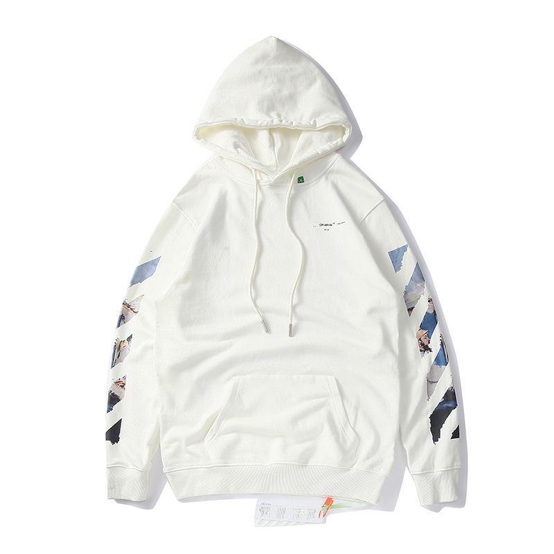 Off White Hoodie Sweater Couple Owt Autumn and Winter Arrow Hooded Pullover Sweatshirts Plus Size Casual Comfortable