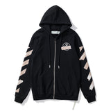 Off White Hoodie Autumn and Winter Cardigan Zipper Printing Coat Sweatshirt Women Owt