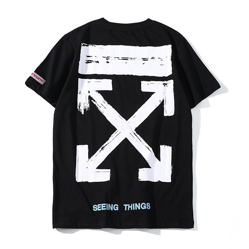 Off White T Shirt Summer Menswear Arrow Print Short Sleeve Tshirt Owt