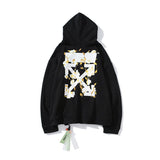 Off White Hoodie Arrow Zipper Sweater Coat Casual Fashionable Owt