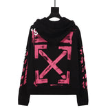 Off White Hoodie Ow Graffiti Arrow Zipper Hooded Jacket for Unisex Owt