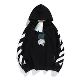 Off White T Shirt Ow Hooded Sweater Men's Hip Hop Loose Hoodie Sweater Plus Size Men's Clothing Owt Casual