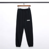 Off White Pant Men's Clothing Print Cotton Casual Pants Owt Terry Trousers