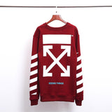 Off White T Shirt Autumn and Winter Ow Arrow Print Pullover Sweater Round Neck Long Sleeve Loose Casual Wear Owt