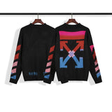 Off White Woolen Knit Arrow Men's and Women's Sweaters Plus Size Casual Sweatshirts Owt