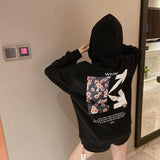 Off White Hoodie Printed Hooded Male and Female Large Sweatshirt Owt Size Casual