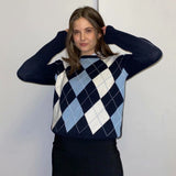 Preppy Aesthetic Outfits Knitwear round Neck Knitwear Pullover Long Sleeve Sweater