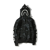 Shark Print Hoodie Fashion Brand Shark Skull Dark Sweater Street Fashion Large Size Coat