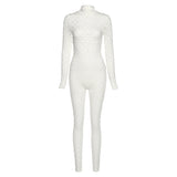 Fall Women's Clothing New Fashion Sexy Hollow out Sports Jumpsuit