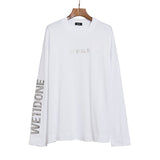 We11done Long Sleeve Shirt Printed All-Matching Men's and Women's round Neck Long Sleeve