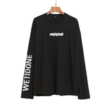 We11done Long Sleeve Shirt Printed All-Matching Men's and Women's round Neck Long Sleeve